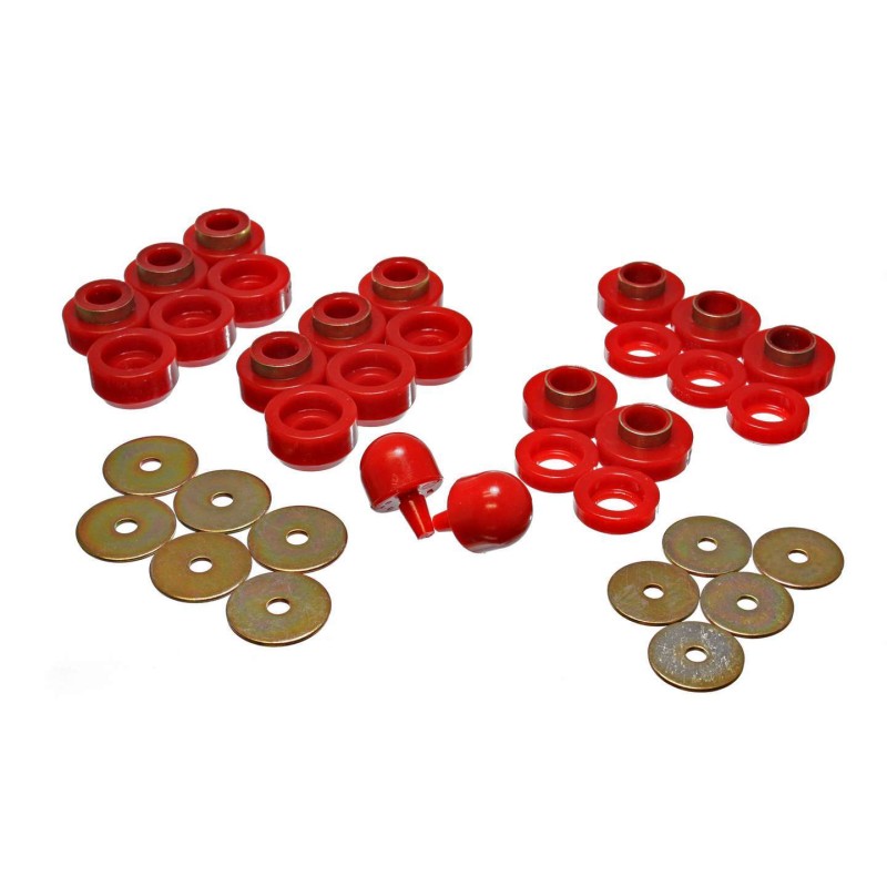 Body Mount Bushings Jeep Red