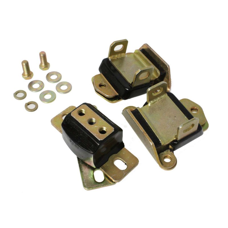 SBC Motor & Trans Mount Kit Zinc Finish Black
